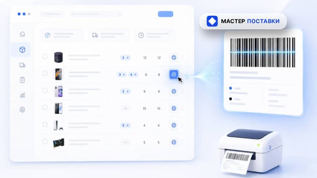 Печать этикеток прямо в «Мастере поставки»